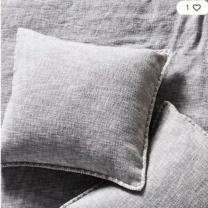 Anthropologie Textured Cotton Pillow Sham Gray Euro Size